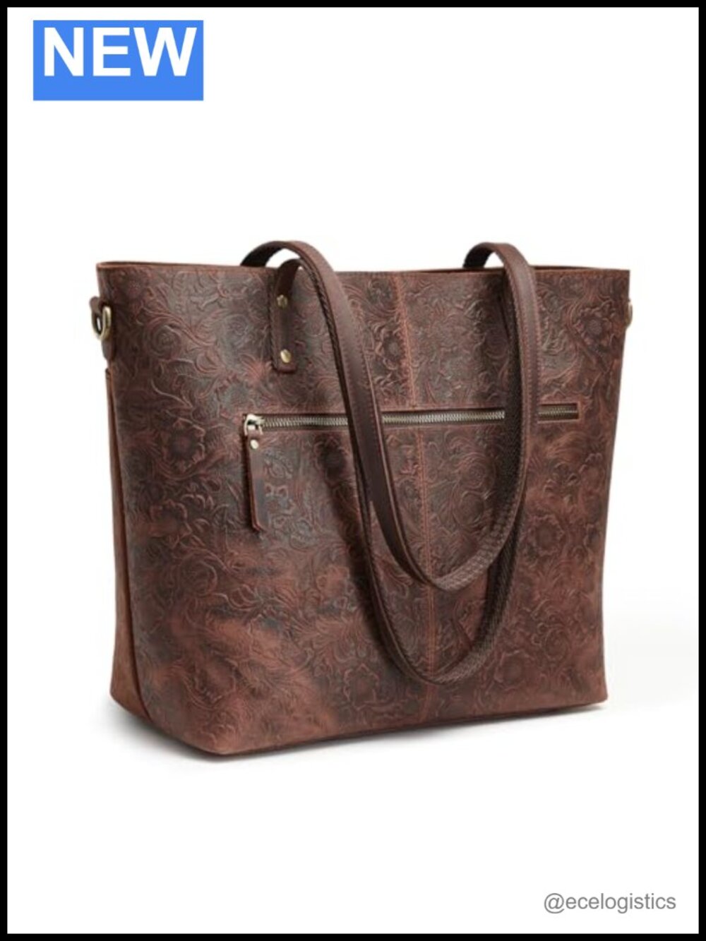 Large Leather Tote Bag for Women Work Travel Handbag Laptop Shoulder